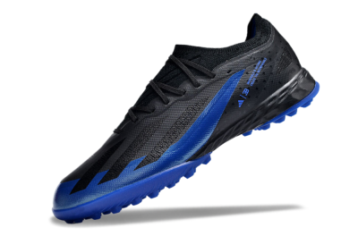 Men's Adidas X Crazyfast.1 TF Artificial Turf Low-Tops Football Shoes - Black/Blue