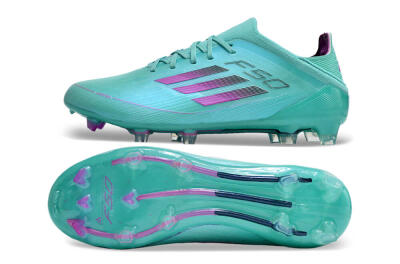 Unisex Adidas F50 Adizero FG Firm Ground Low-Tops Football Boots - Jade/Purple/Blue