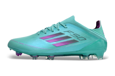 Unisex Adidas F50 Adizero FG Firm Ground Low-Tops Football Boots - Jade/Purple/Blue