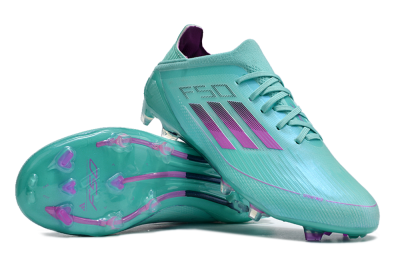Unisex Adidas F50 Adizero FG Firm Ground Low-Tops Football Boots - Jade/Purple/Blue