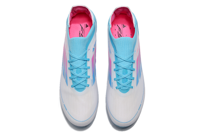 Unisex Adidas F50 Adizero FG Firm Ground Low-Tops Football Boots - White/Blue/Pink