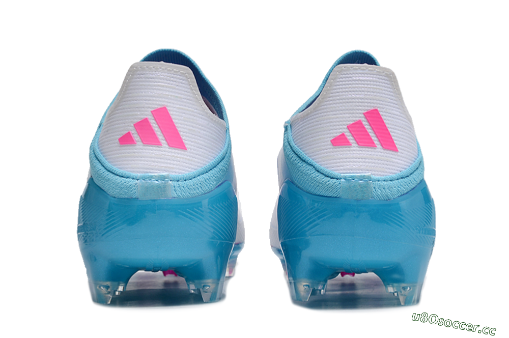 Unisex Adidas F50 Adizero FG Firm Ground Low-Tops Football Boots - White/Blue/Pink 5