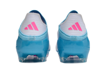 Unisex Adidas F50 Adizero FG Firm Ground Low-Tops Football Boots - White/Blue/Pink