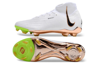 Unisex Nike Phantom Luna Elite NU FG Firm Ground High-Tops Football Boots - White/Black/Gold