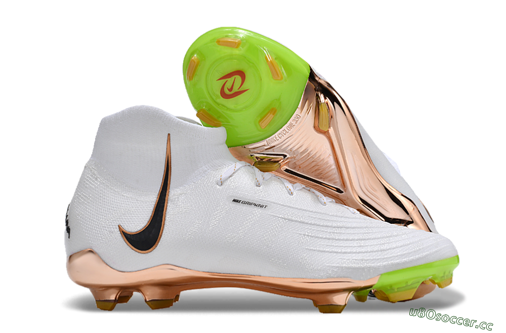 Unisex Nike Phantom Luna Elite NU FG Firm Ground High-Tops Football Boots - White/Black/Gold 2