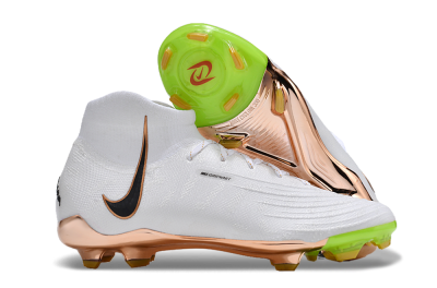 Unisex Nike Phantom Luna Elite NU FG Firm Ground High-Tops Football Boots - White/Black/Gold