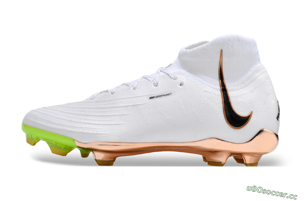 Unisex Nike Phantom Luna Elite NU FG Firm Ground High-Tops Football Boots - White/Black/Gold 0