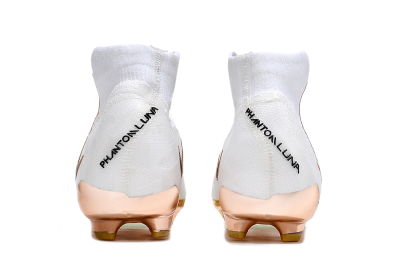 Unisex Nike Phantom Luna Elite NU FG Firm Ground High-Tops Football Boots - White/Black/Gold