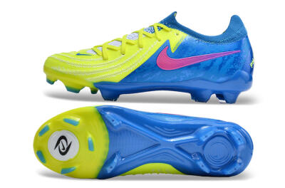 Unisex Nike Phantom Luna Elite FG Firm Ground Low-Tops Football Boots - Yellow/Blue/Pink