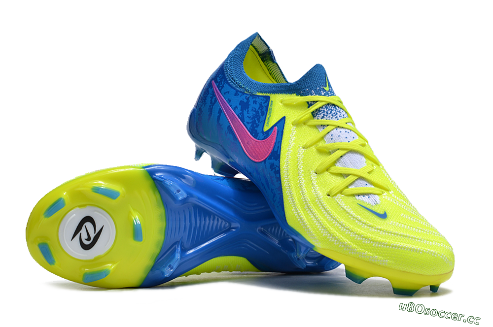 Unisex Nike Phantom Luna Elite FG Firm Ground Low-Tops Football Boots - Yellow/Blue/Pink 3