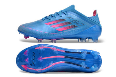 Unisex Adidas F50 Adizero FG Firm Ground Low-Tops Football Boots - Blue/Pink