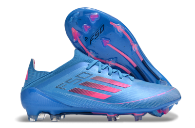 Unisex Adidas F50 Adizero FG Firm Ground Low-Tops Football Boots - Blue/Pink