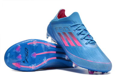 Unisex Adidas F50 Adizero FG Firm Ground Low-Tops Football Boots - Blue/Pink