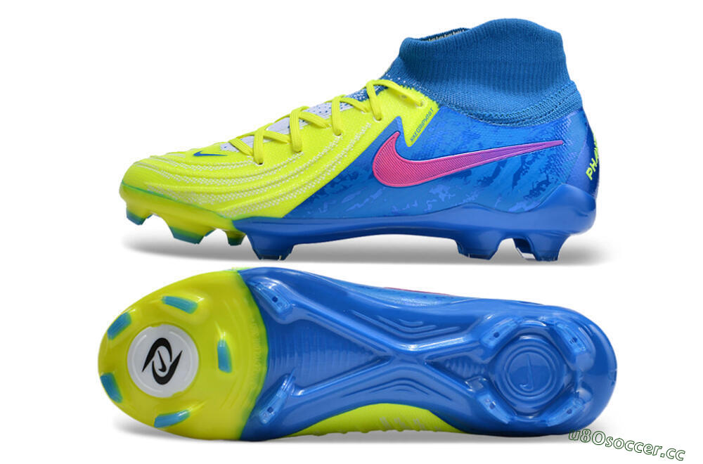 Unisex Nike Phantom Luna Elite NU FG Firm Ground High-Tops Football Boots - Yellow/Blue/Pink 1