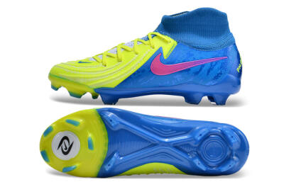 Unisex Nike Phantom Luna Elite NU FG Firm Ground High-Tops Football Boots - Yellow/Blue/Pink