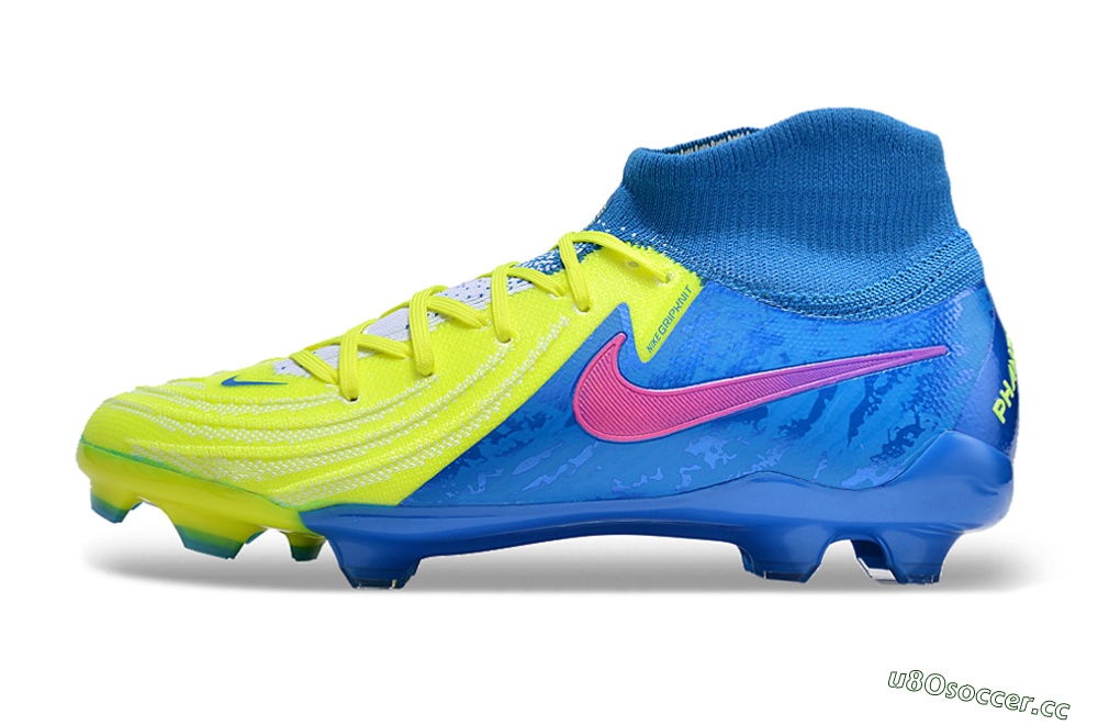 Unisex Nike Phantom Luna Elite NU FG Firm Ground High-Tops Football Boots - Yellow/Blue/Pink 0
