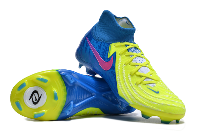 Unisex Nike Phantom Luna Elite NU FG Firm Ground High-Tops Football Boots - Yellow/Blue/Pink