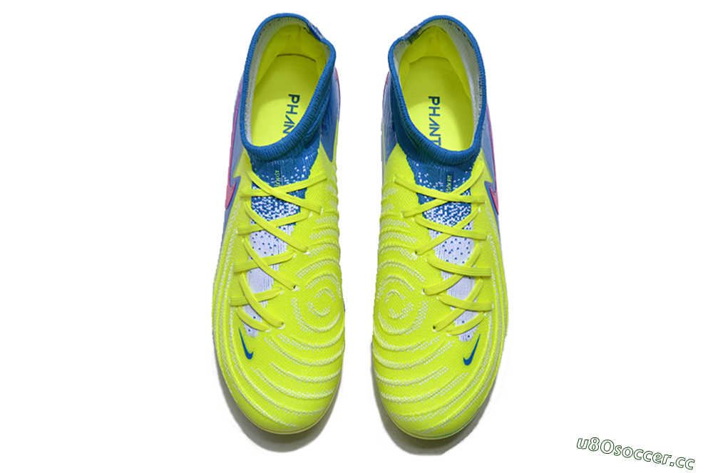 Unisex Nike Phantom Luna Elite NU FG Firm Ground High-Tops Football Boots - Yellow/Blue/Pink 4