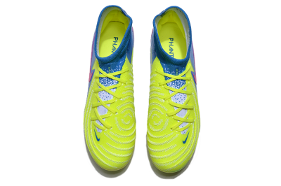 Unisex Nike Phantom Luna Elite NU FG Firm Ground High-Tops Football Boots - Yellow/Blue/Pink