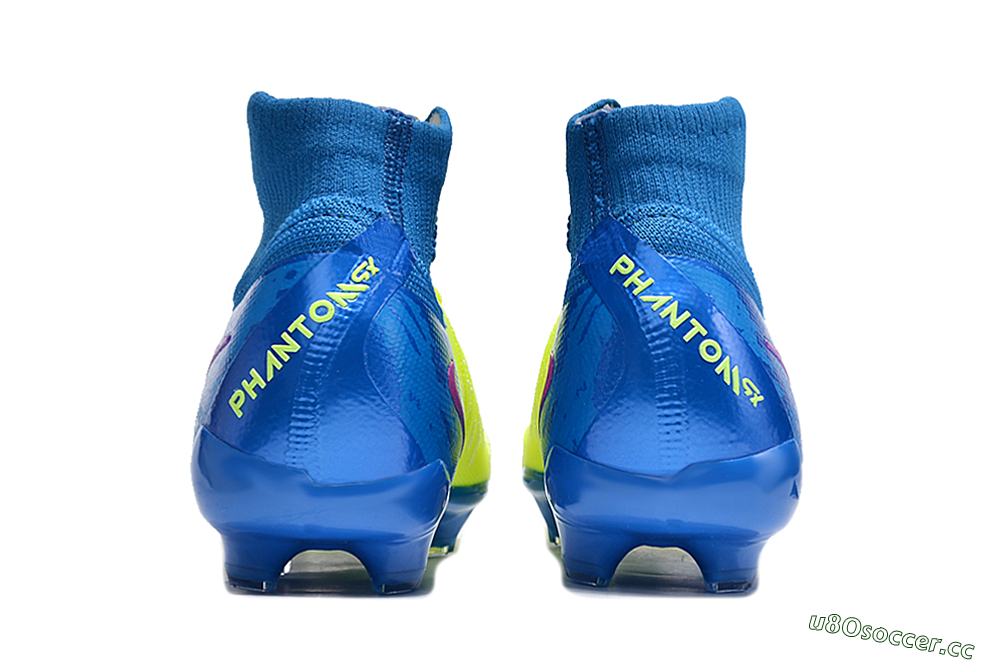 Unisex Nike Phantom Luna Elite NU FG Firm Ground High-Tops Football Boots - Yellow/Blue/Pink 5