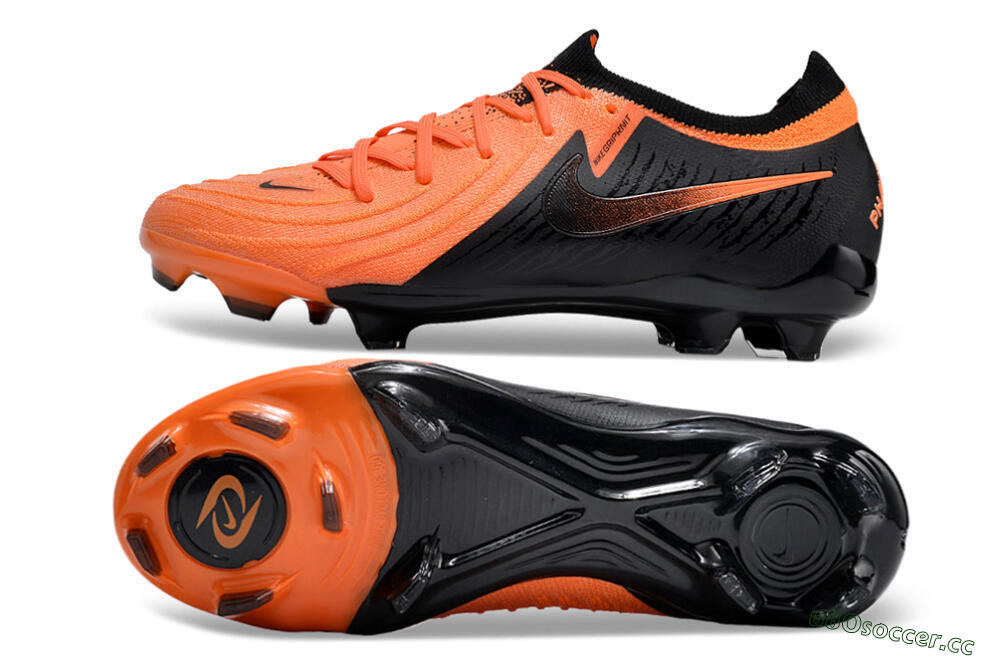 Unisex Nike Phantom Luna Elite FG Firm Ground Low-Tops Football Boots - Orange/Black 1