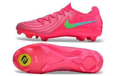 Unisex Nike Phantom Luna Elite FG Firm Ground Low-Tops Football Boots - Pink/Yellow/Jade