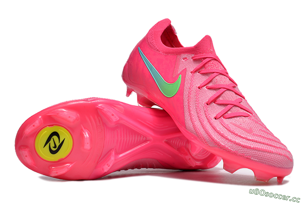 Unisex Nike Phantom Luna Elite FG Firm Ground Low-Tops Football Boots - Pink/Yellow/Jade 3