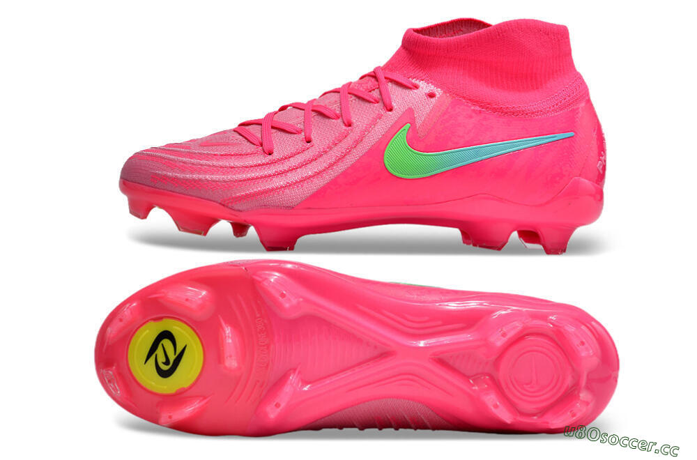 Unisex Nike Phantom Luna Elite NU FG Firm Ground High-Tops Football Boots - Pink/Yellow/Jade 1