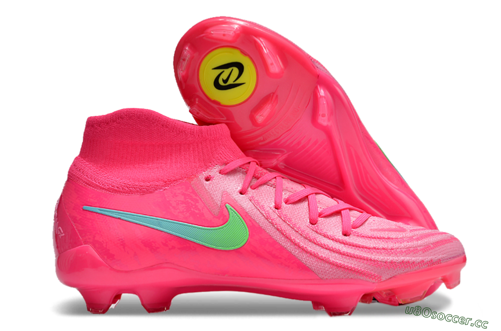 Unisex Nike Phantom Luna Elite NU FG Firm Ground High-Tops Football Boots - Pink/Yellow/Jade 2