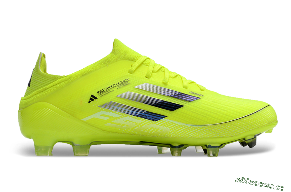 Men's Adidas F50 Adizero FG Firm Ground Low-Tops Football Boots - Yellow/Blue 7