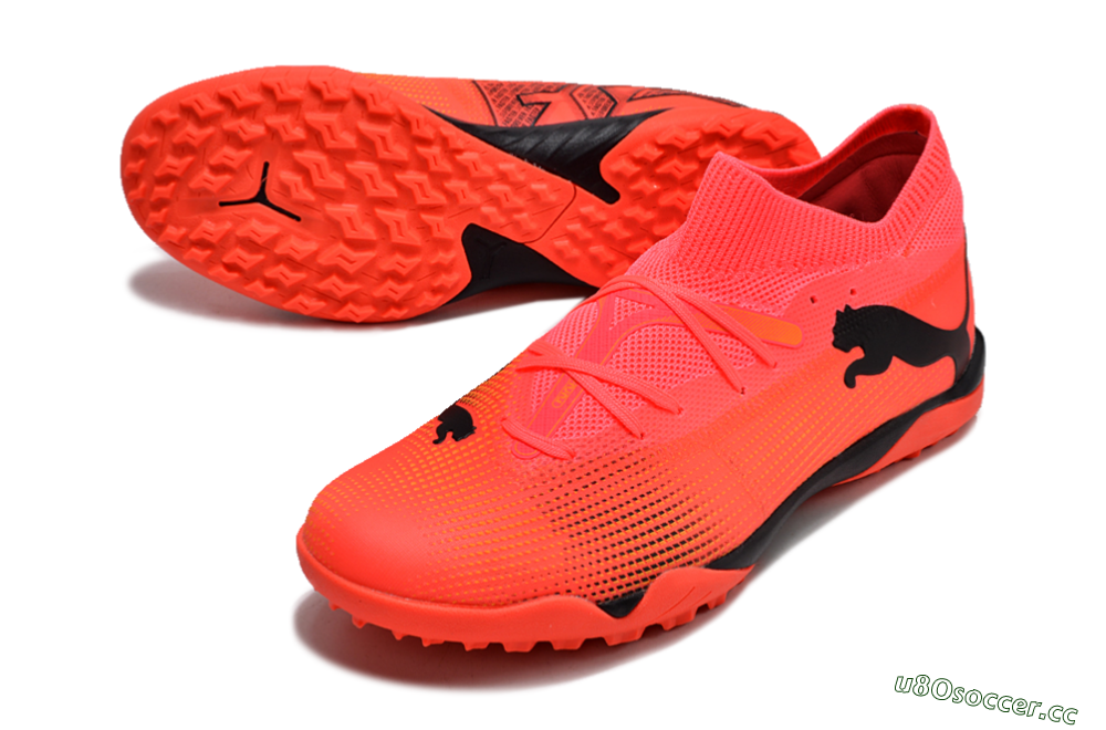 Men's Puma Future 7 Ultimate TF Artificial Turf Low-Tops Football Shoes - Red/Black 3