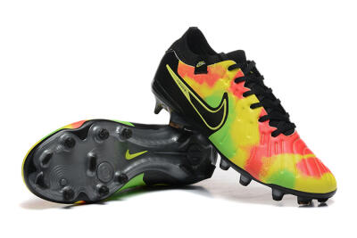 Men's Nike Tiempo Legend 10 Elite FG Firm Ground Low-Tops Football Boots - Black/Rainbow