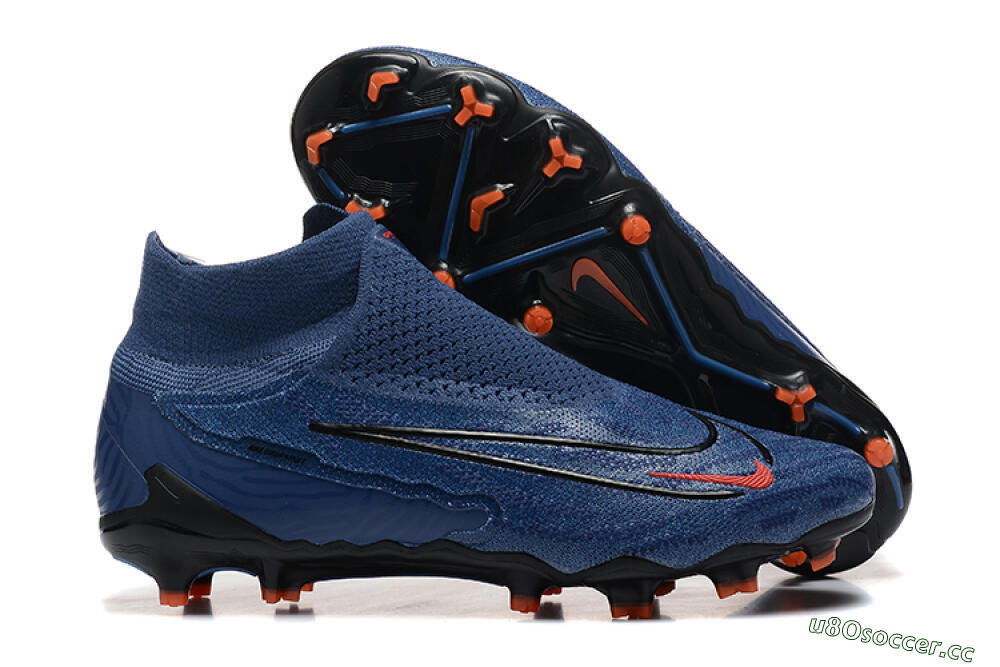 Men's Nike Phantom GX DF Elite FG Firm Ground High-Tops Football Boots - Blue/Red/Black 2