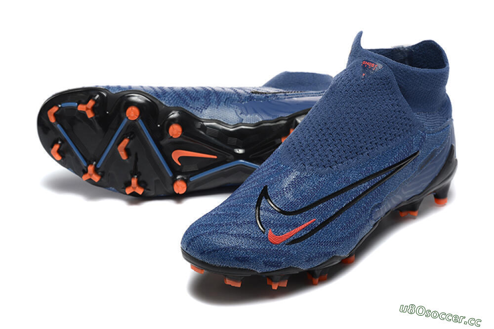 Men's Nike Phantom GX DF Elite FG Firm Ground High-Tops Football Boots - Blue/Red/Black 3