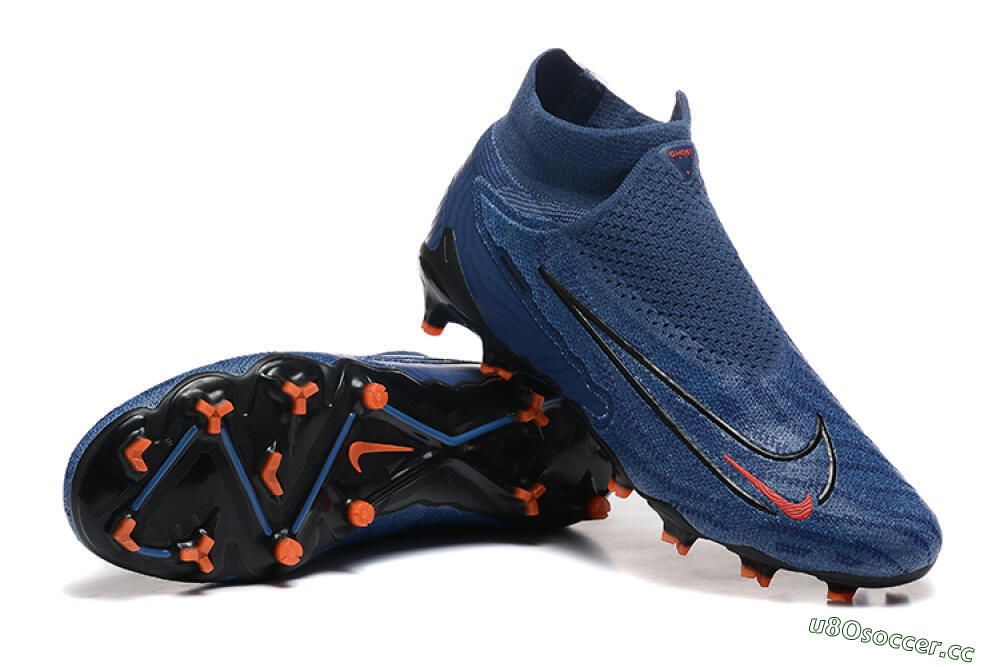 Men's Nike Phantom GX DF Elite FG Firm Ground High-Tops Football Boots - Blue/Red/Black 4