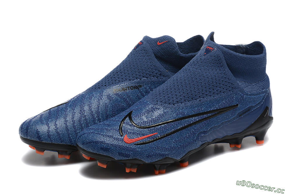Men's Nike Phantom GX DF Elite FG Firm Ground High-Tops Football Boots - Blue/Red/Black 5