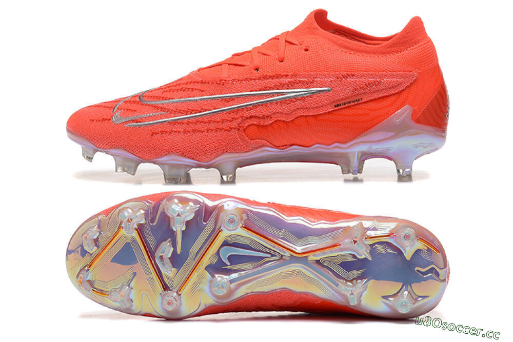 Men's Nike Phantom GX Elite FG Firm Ground Low-Tops Football Boots - Red/Silver 1