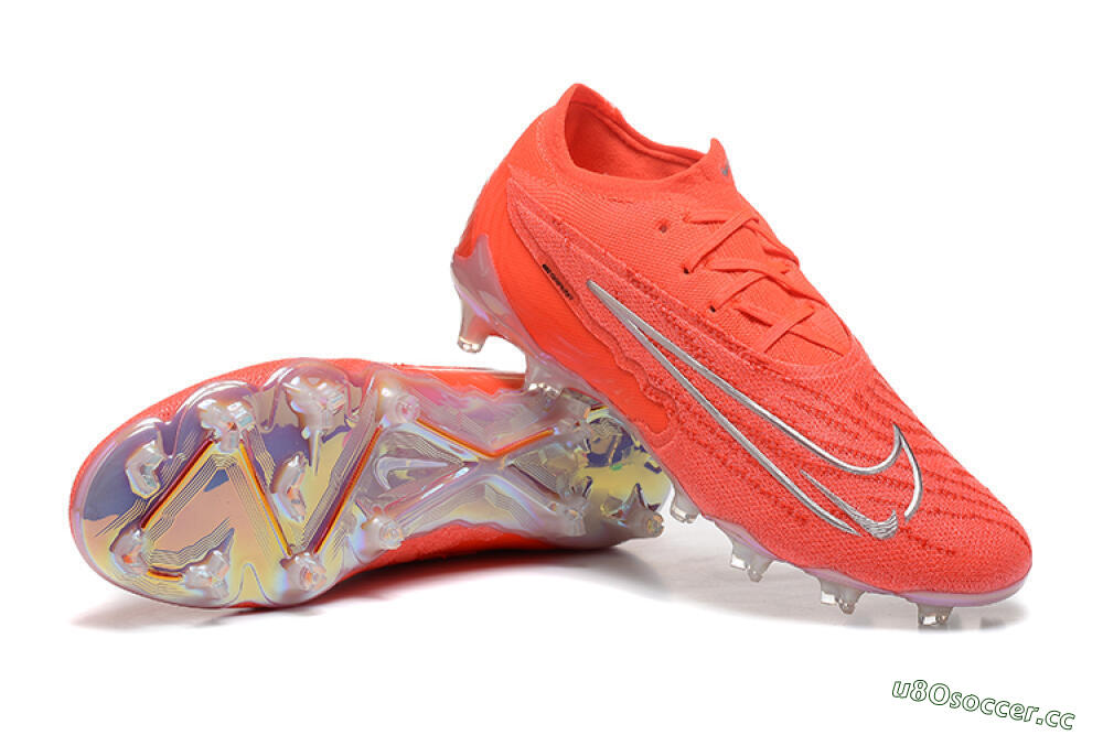 Men's Nike Phantom GX Elite FG Firm Ground Low-Tops Football Boots - Red/Silver 4