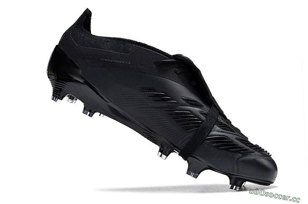 Men's Adidas Predator Elite Foldover Tongue FG Firm Ground Low-Tops Football Boots - Black/Silver/Blue 4