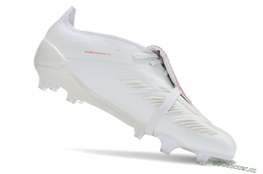 Men's Adidas Predator Elite Foldover Tongue FG Firm Ground Low-Tops Football Boots - Beige/Red/White 4
