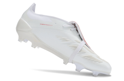 Men's Adidas Predator Elite Foldover Tongue FG Firm Ground Low-Tops Football Boots - Beige/Red/White