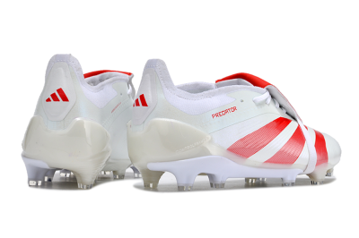 Men's Adidas Predator Elite Foldover Tongue FG Firm Ground Low-Tops Football Boots - Beige/Red/White