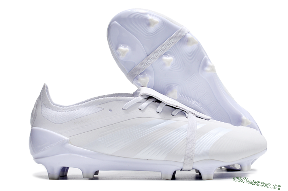Men's Adidas Predator Elite Foldover Tongue FG Firm Ground Low-Tops Football Boots - White/Beige 2
