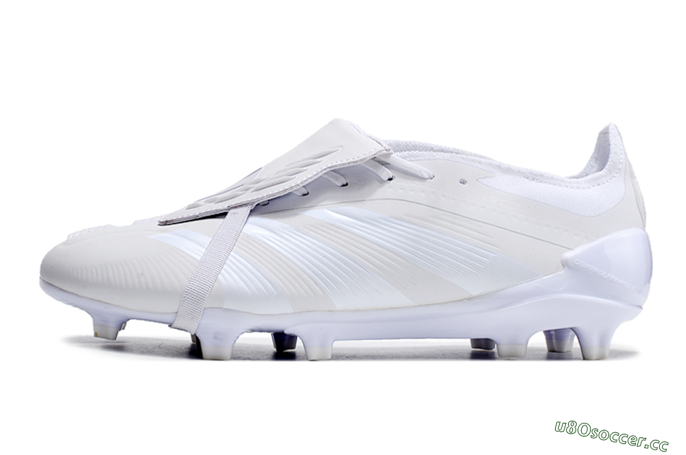 Men's Adidas Predator Elite Foldover Tongue FG Firm Ground Low-Tops Football Boots - White/Beige 0
