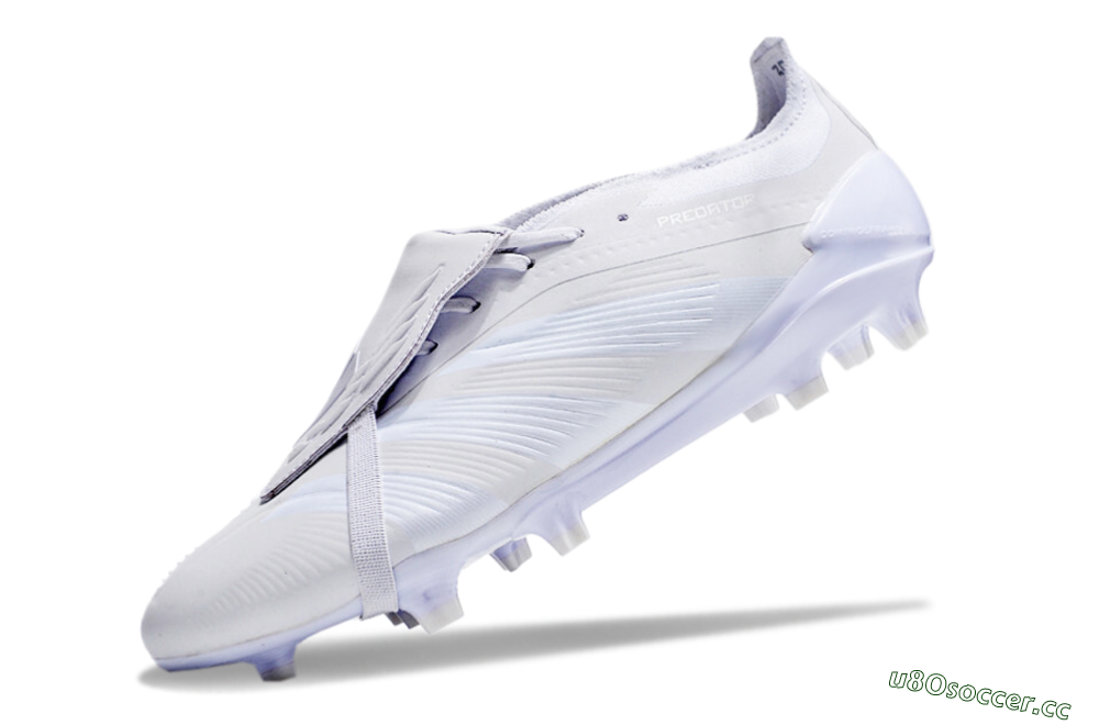 Men's Adidas Predator Elite Foldover Tongue FG Firm Ground Low-Tops Football Boots - White/Beige 5