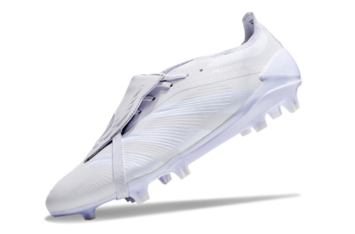 Men's Adidas Predator Elite Foldover Tongue FG Firm Ground Low-Tops Football Boots - White/Beige