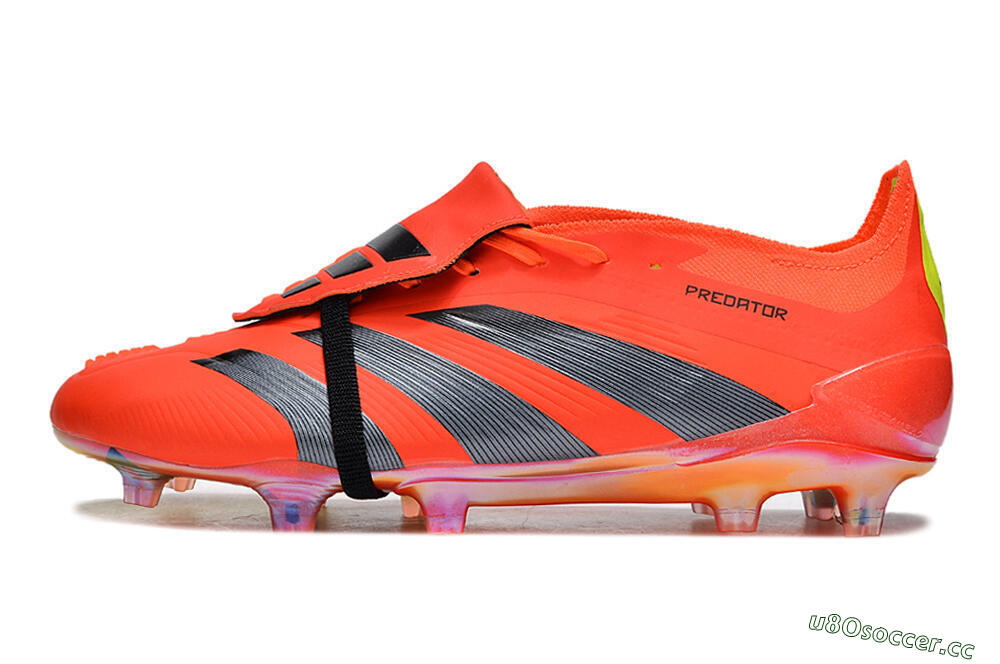 Men's Adidas Predator Elite Foldover Tongue FG Firm Ground Low-Tops Football Boots - Red/Black/Yellow 0