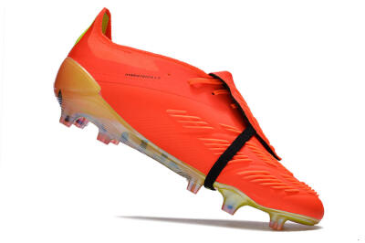 Men's Adidas Predator Elite Foldover Tongue FG Firm Ground Low-Tops Football Boots - Red/Black/Yellow
