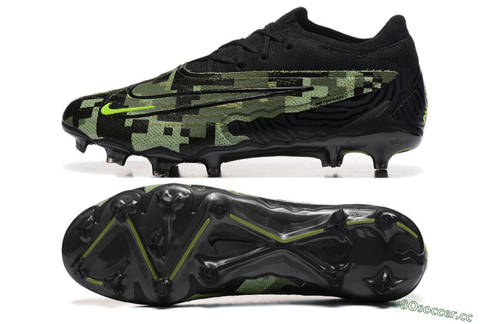 Men's Nike Phantom GX Elite FG Firm Ground Low-Tops Football Boots - Black/Camo/Yellow 1