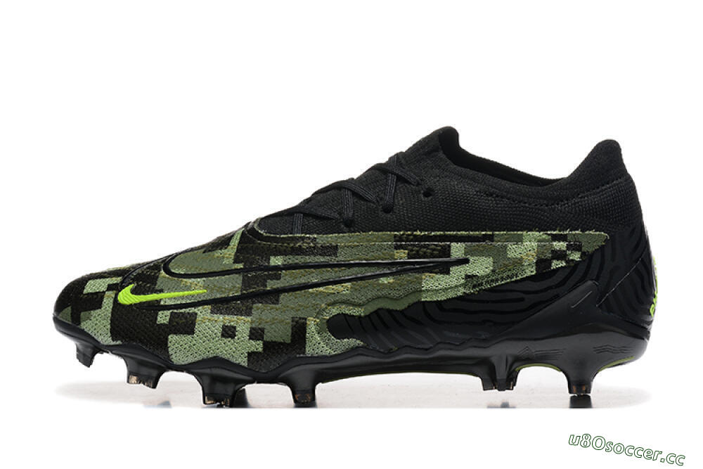 Men's Nike Phantom GX Elite FG Firm Ground Low-Tops Football Boots - Black/Camo/Yellow 0